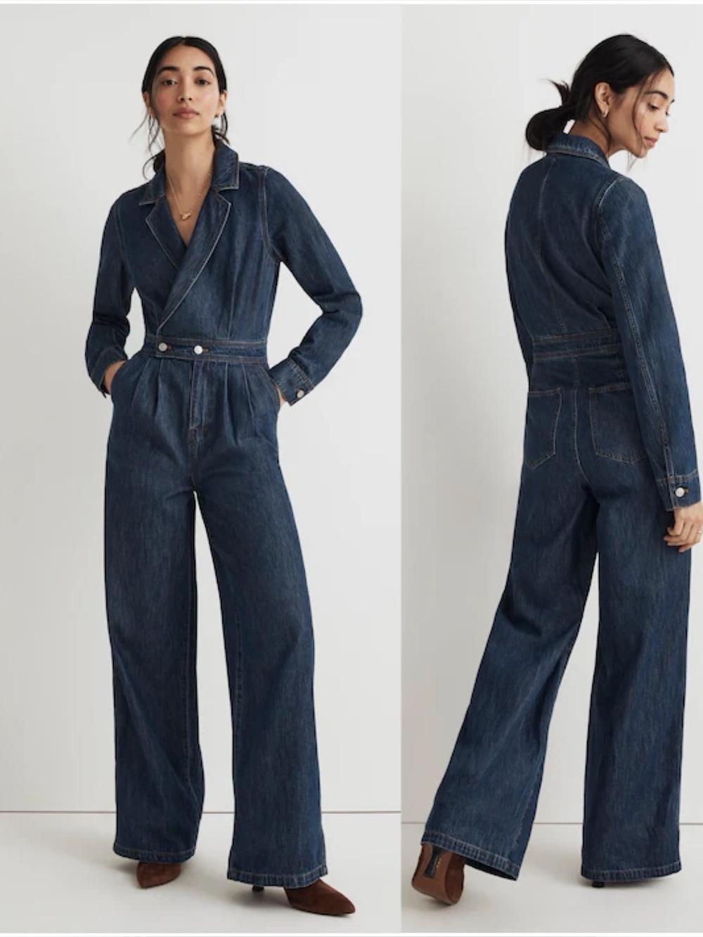Madewell Denim Tailored Jumpsuit in Norvell Wash